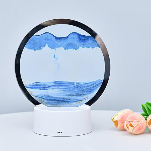 Dnil Moving Sand Art Lamp, 3D Moving Sand Art, Children's Desktop Art Toys, Quicksand Bedside Lamp, Creative Glass Sand Painting Colorful Night Light | Amazon (US)