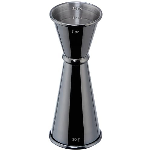 Jigger for Bartending, Briout Double Cocktail Jigger Japanese Premium 304 Food Grade Stainless Steel Jigger 2 OZ 1 OZ with Measurements Inside, Black | Amazon (US)