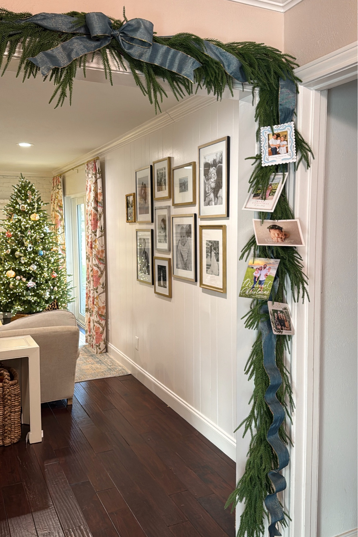 I have the 9 FT pack of 2 to frame this doorway. I also linked the ribbon I used - comes in multiple colors!

#LTKSaleAlert #LTKHoliday #LTKFindsUnder50