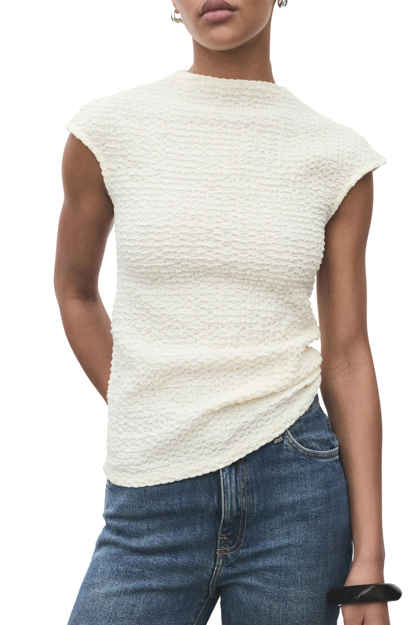 Textured Cotton Blend Top | Nordstrom