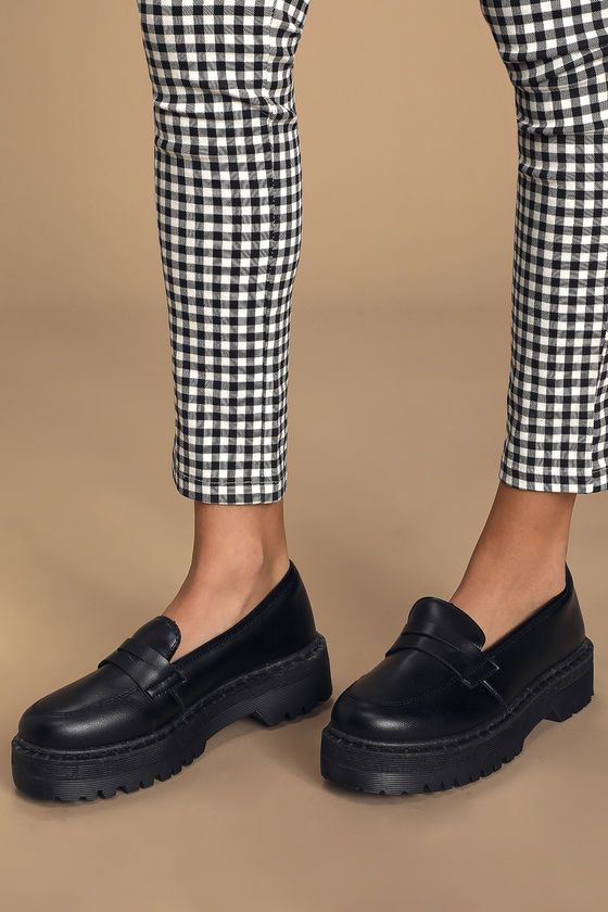 Maysie Black Flatform Loafers | Lulus (US)