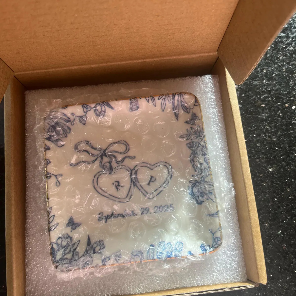 Personalized Locked Ring Dish, Wedding Gift for Couple, Toile De Jouy Jewelry Dish, Sentimental G... | Etsy (US)