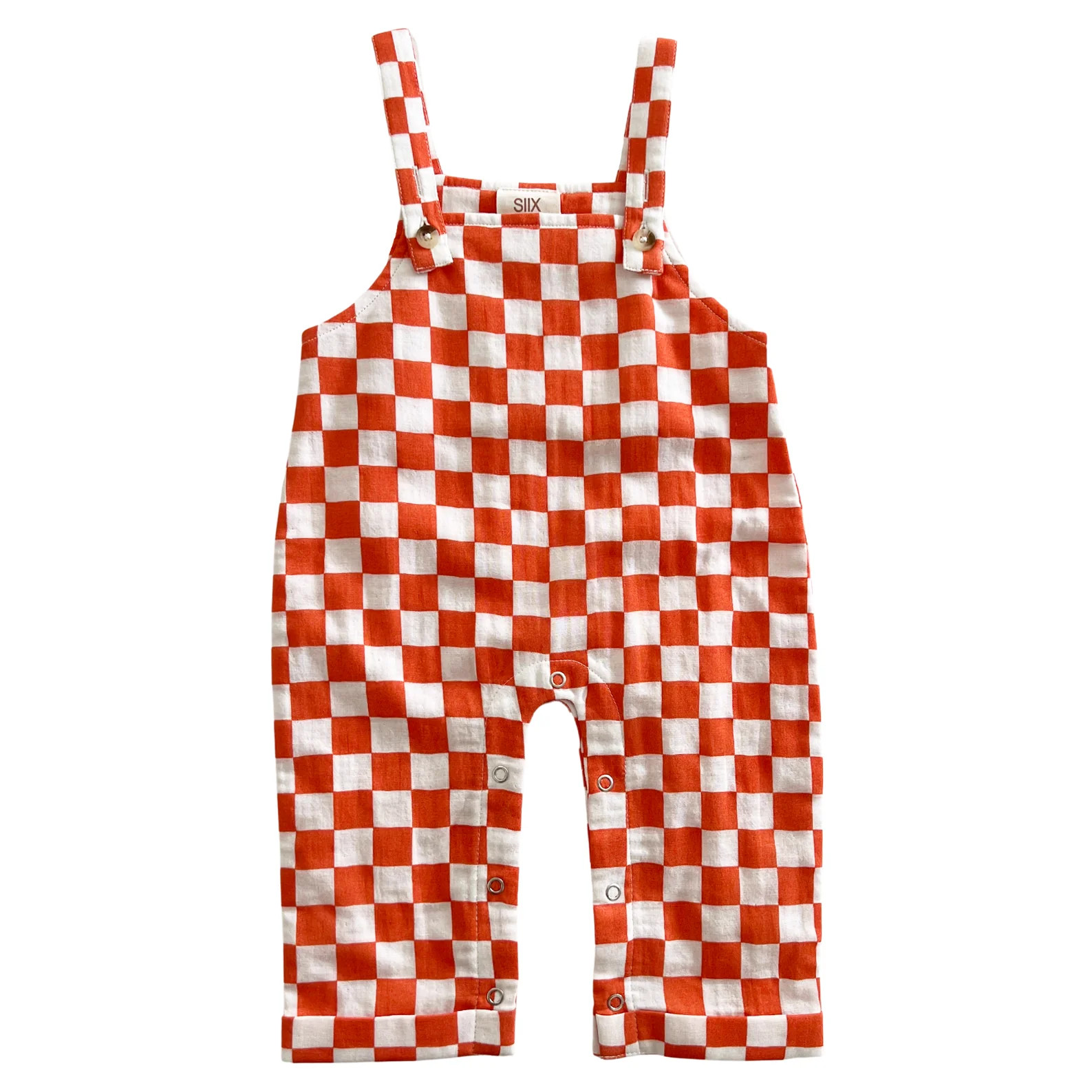 Tangerine Checkerboard / Organic Phoenix Overall | SpearmintLOVE