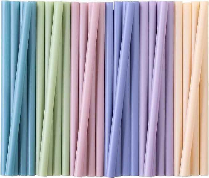 100 Pcs Jumbo Smoothie Straws, Disposable Wide Plastic Drinking Straws, Colorful Plastic Straws f... | Amazon (US)