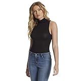 Jessica Simpson Women's Lela Mock Turtleneck Bodysuit Top, Black, X-Small | Amazon (US)