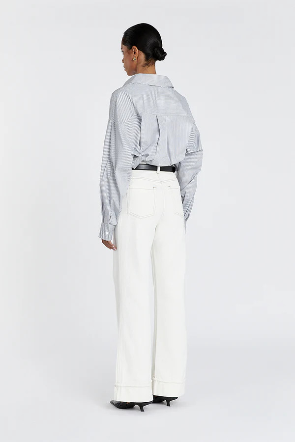 SUTTON CREAM TURNBACK HEM JEAN | DISSH