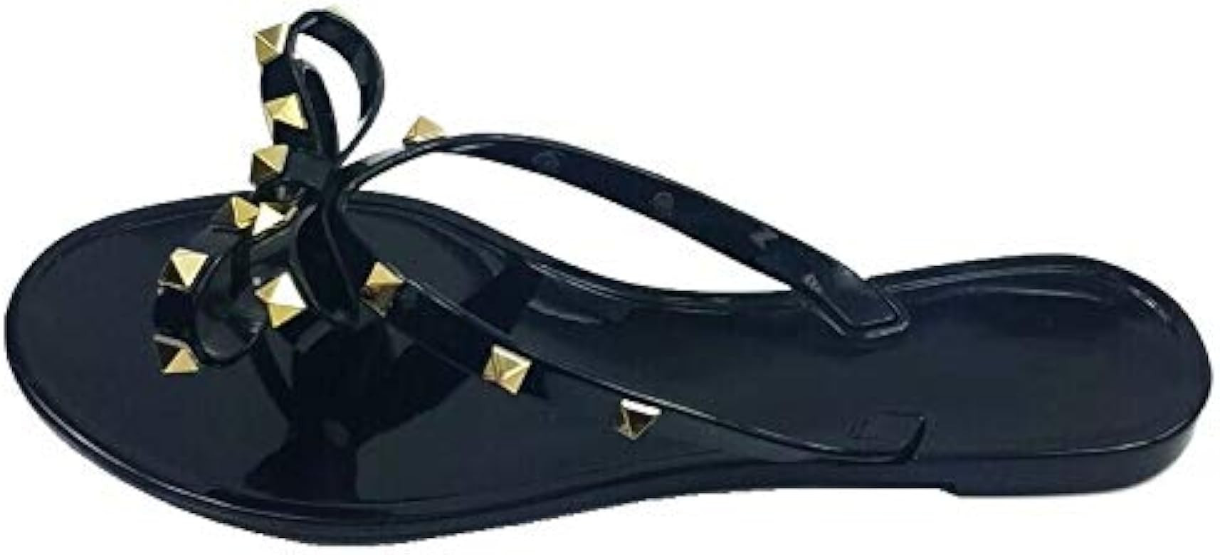 Womens Studded Flip Flops with Bow Open Toe Jelly Sandals | Amazon (US)