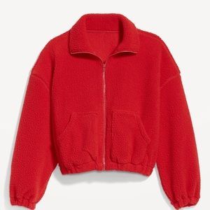 - NWT OLD NAVY Oversized Full-Zip Sherpa Pullover Color: Robbie Red | Poshmark