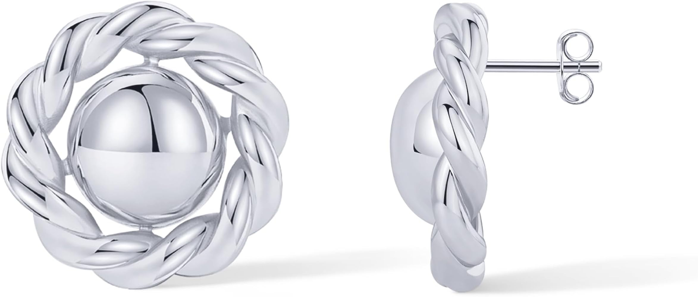 PAVOI 14K Gold Plated Chunky Statement Vintage Earrings for Women | Trendy Knot Triangle Rope But... | Amazon (US)