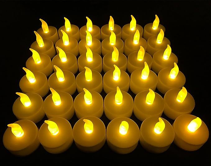 Flameless LED Tea Light Candles, 36 PK Vivii Battery-Powered Unscented LED Tealight Candles, Fake... | Amazon (US)