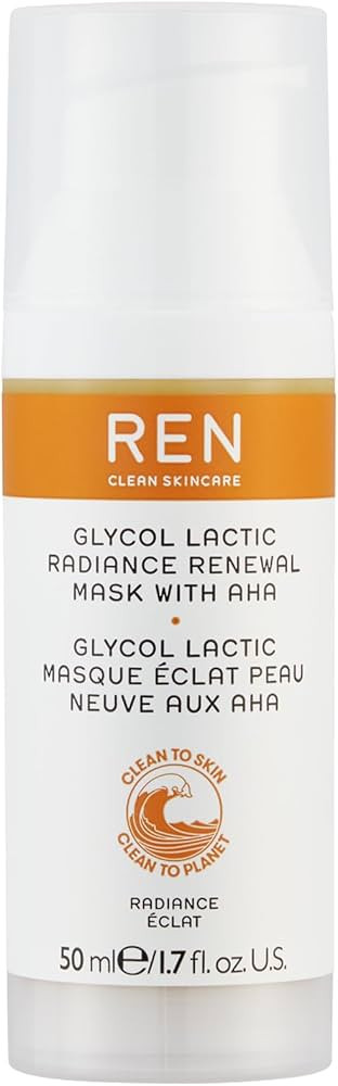 REN Clean Skincare - Glycol Lactic Radiance Renewal Mask - 10 Minute Exfoliating Face Mask - Skin... | Amazon (US)
