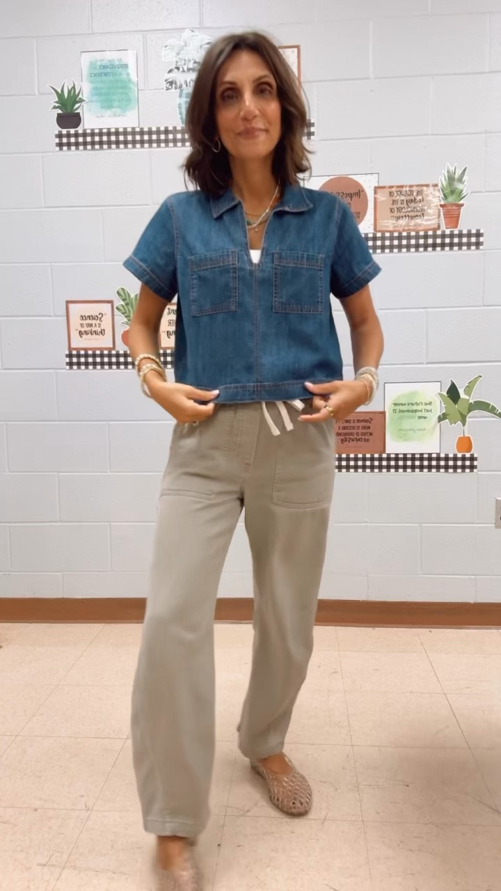 Teacher outfit of the day 
Old navy denim top size small
Gap Factory pants size xs

#LTKOver40 #LTKWorkwear #LTKdayinmylife