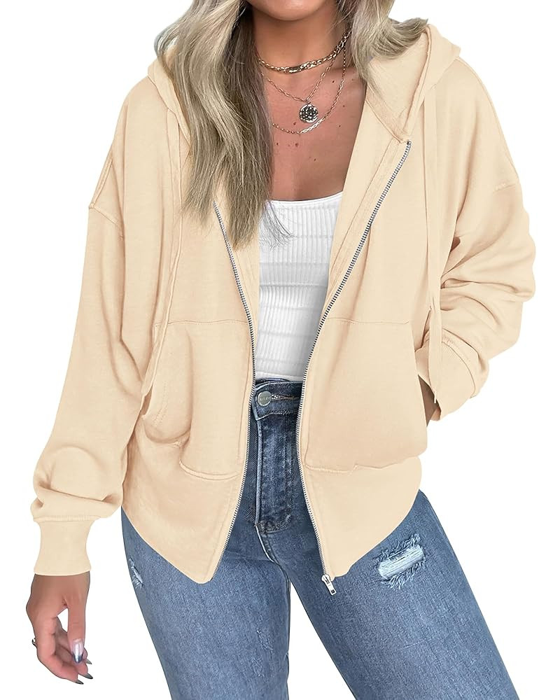 BTFBM Hoodies for Women Zip Up jacket Drawstring Fall Fashion 2025 Trendy Long Sleeve Sweatshirt ... | Amazon (US)