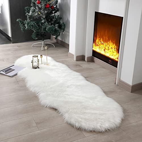 Super Soft Fluffy Faux Fur Sheepskin Rugs Bedroom Floor Sofa Living Room Runner High-Density Cush... | Amazon (US)