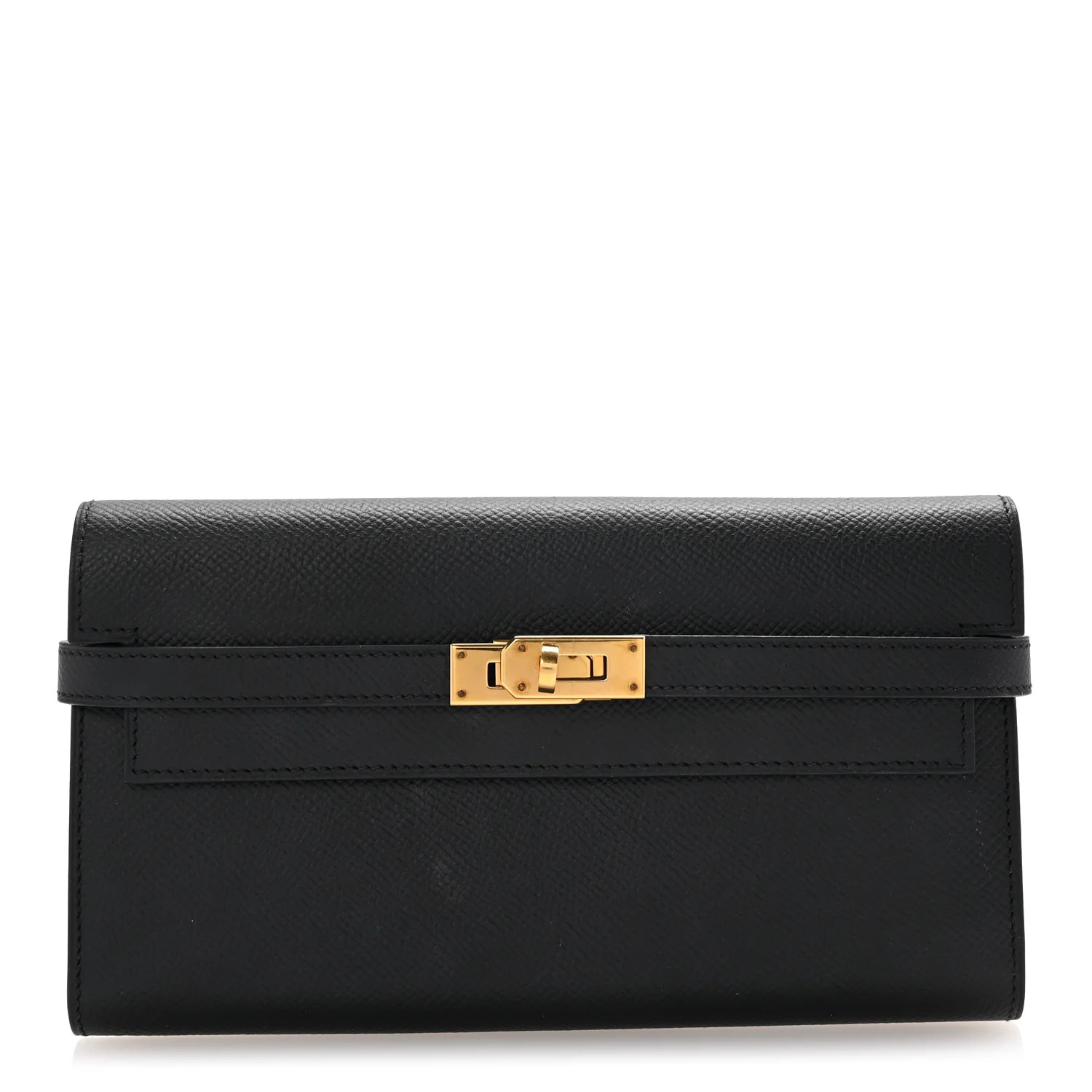 Epsom Kelly Longue Wallet Black | FASHIONPHILE (US)