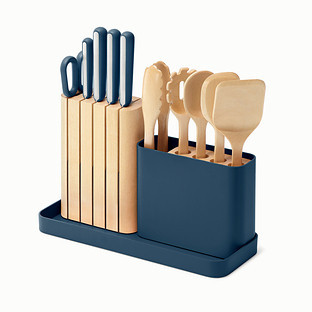 Caraway Home 14 Piece Knife and Utensil Set Charcoal Set of 14 | The Container Store