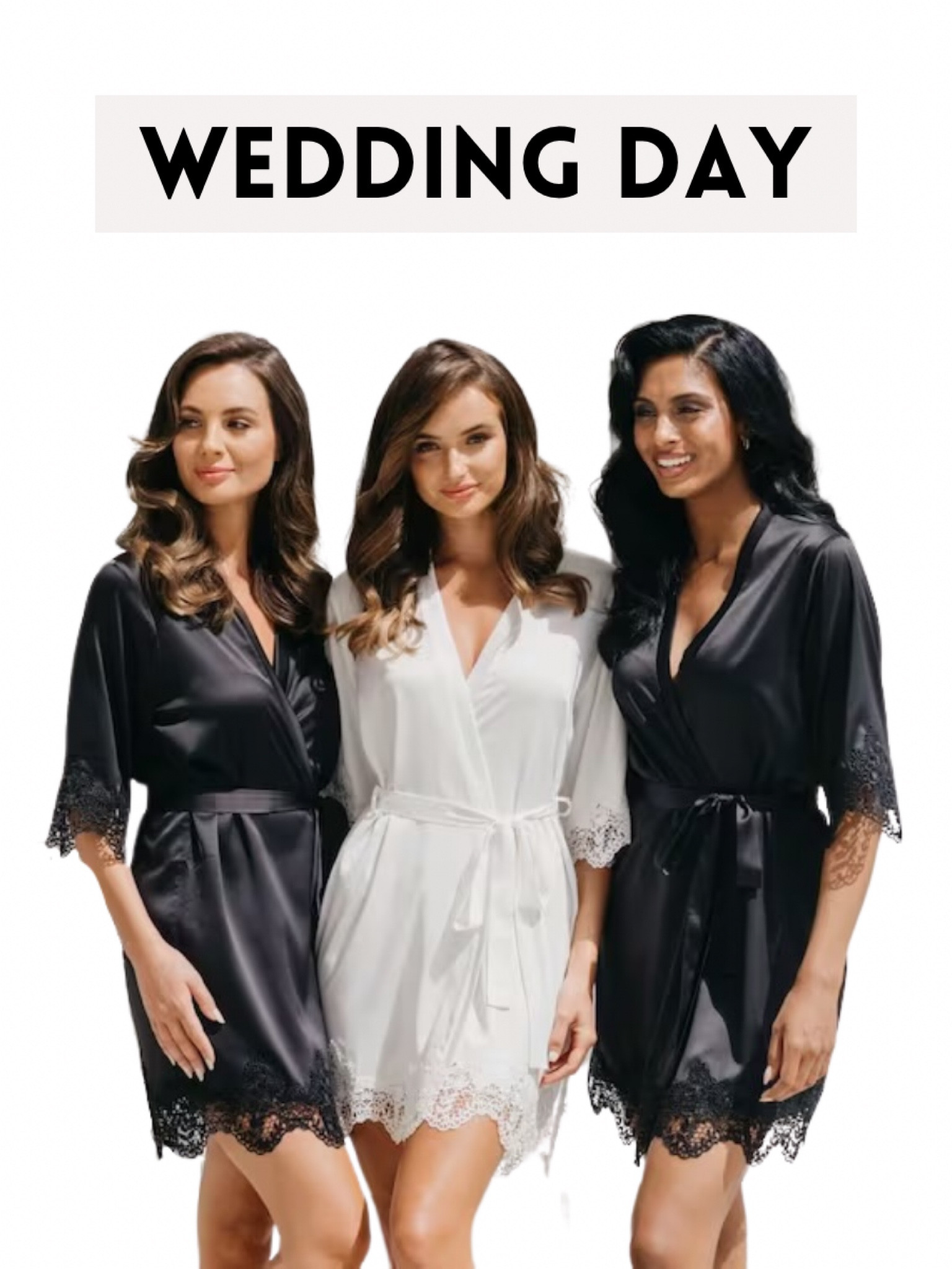 Bridesmaid getting ready robes. Bridesmaid robes. Black lace bridesmaid robes. Bridesmaid proposal gift.

#LTKWedding #LTKgrwm #LTKSeasonal