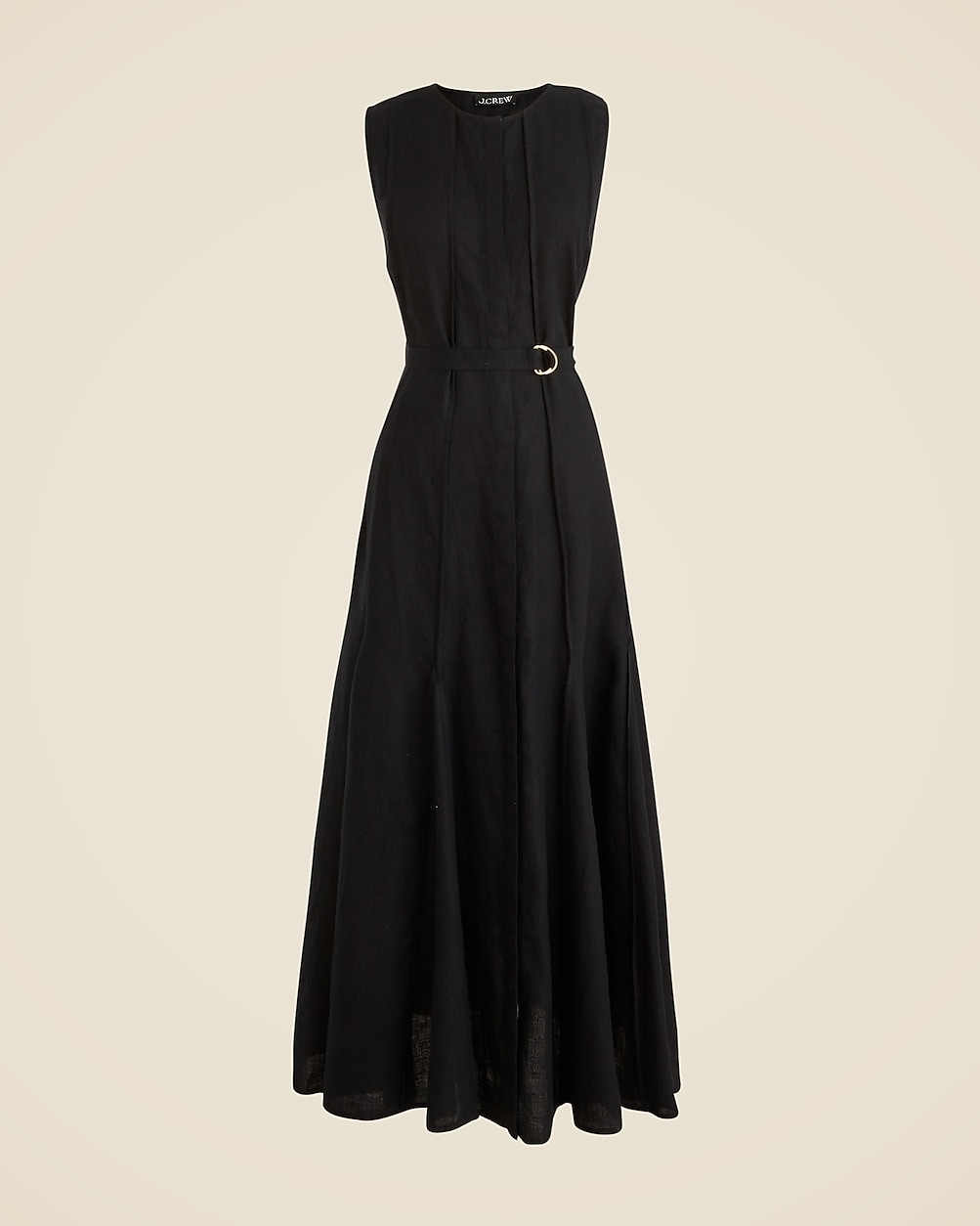 Seamed linen dress with removable belt | J. Crew US