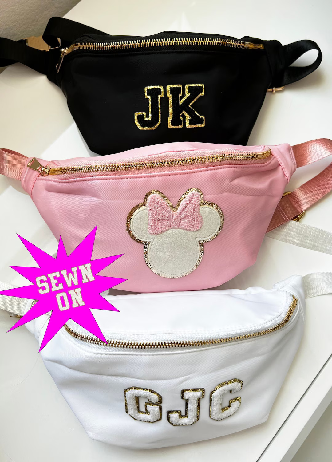 Personalized Fanny Pack Waist Bag Crossbody Bag Adult Travel Bag Disney Bag Customizable Chenille... | Etsy (US)