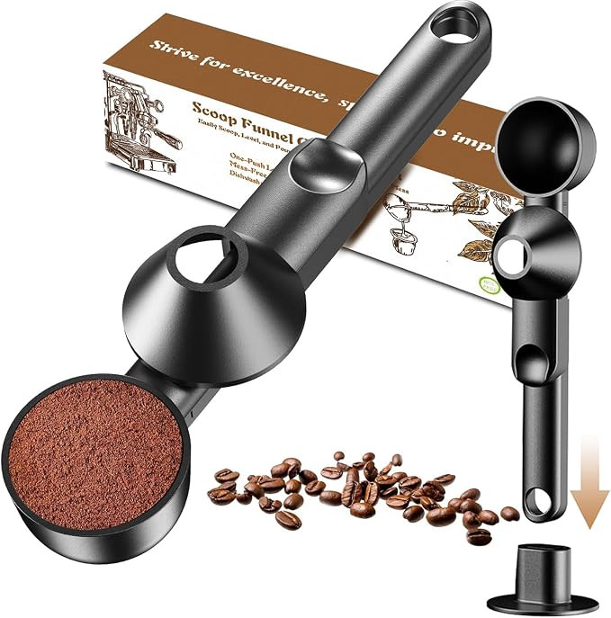 Coffee Scoop with Funnel for Ground Coffee, Protein Powder & Tea, 2 Tbsp | Amazon (US)
