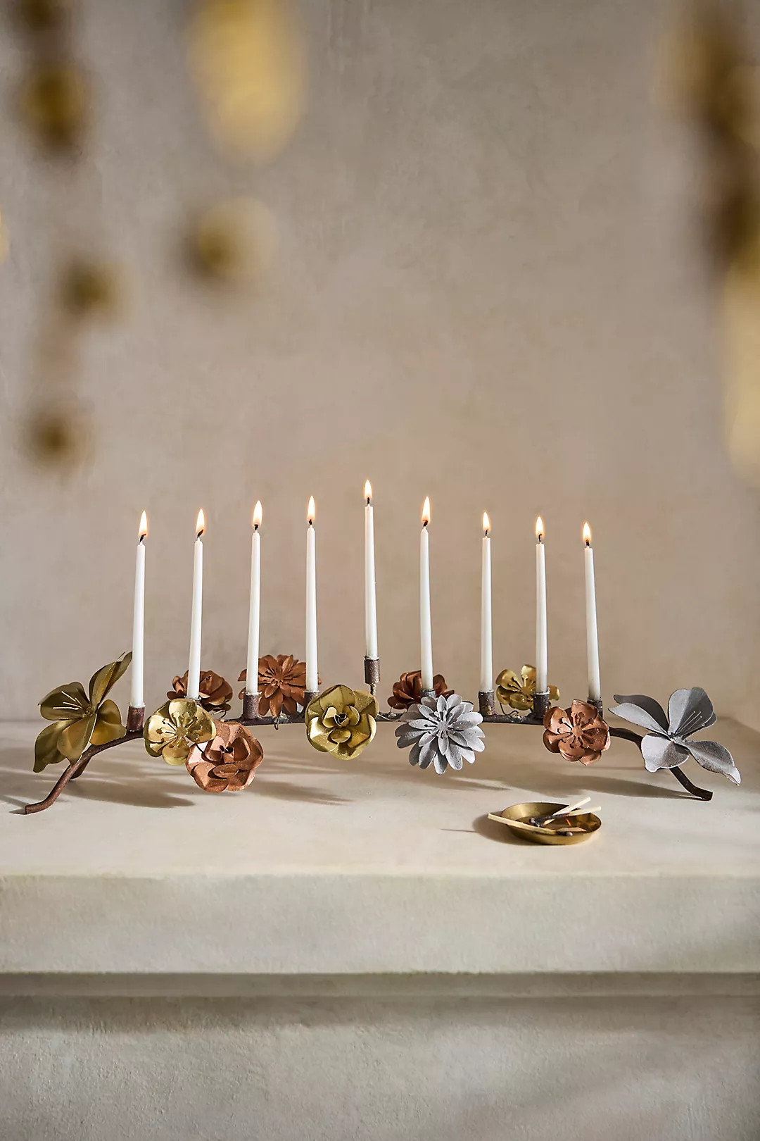 Floral Menorah, Low | Anthropologie (US)