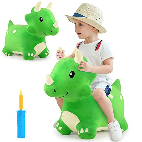 iPlay, iLearn Bouncy Pals Dinosaur Hopper Toy 2 Year Old Boy, Toddler Plush Bounce Animals, Ride ... | Amazon (US)