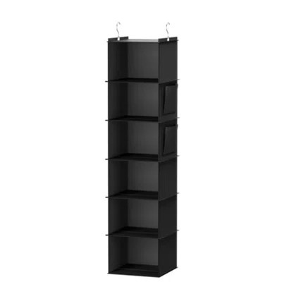 Hanging Closet Organizers And Storage, 6-Shelf Hanging Closet Shelves, Black | Wayfair North America