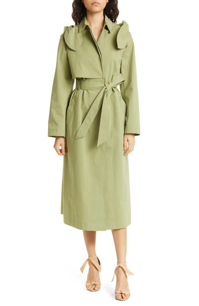 Ted Baker London Martna Bow Shoulder Cotton Blend Trench Coat | Nordstrom | Nordstrom