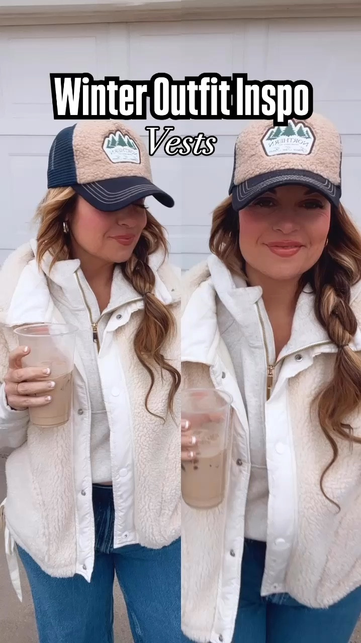 Obsessed with the viral Amazon vest that’s taking over! 🤩 And let’s talk about that gold zipper on the hoodie—*total upgrade*. ✨ Paired with my fave Uggs for the coziest cold-weather look! ❄️ Uggs are absolutely *killing it* in my LTK this winter. 🏆 Oh, and this hat? SO good. 😍 #WinterEssentials #CozyVibes #AmazonFinds #UggSeason #LTKWinter Anthropology fleece hat
Viral winter vest from Amazon 
My favorite hoodie with gold zipper
High waisted jeans 
Ugg outfit ideas 
Our beloved Uggs 


#LTKWorkwear #LTKBeauty #LTKWatchNow