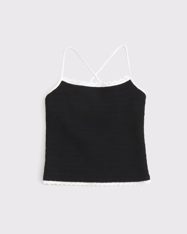 Women's Crochet-Style Tie-Back Tank | Women's Tops | Abercrombie.com | Abercrombie & Fitch (US)