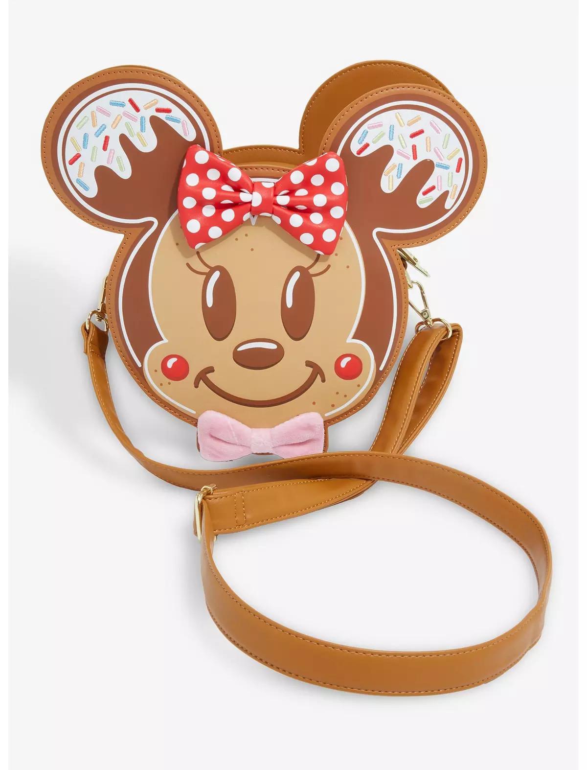 Loungefly Disney Mickey Mouse & Minnie Mouse Gingerbread Crossbody Bag | Hot Topic
