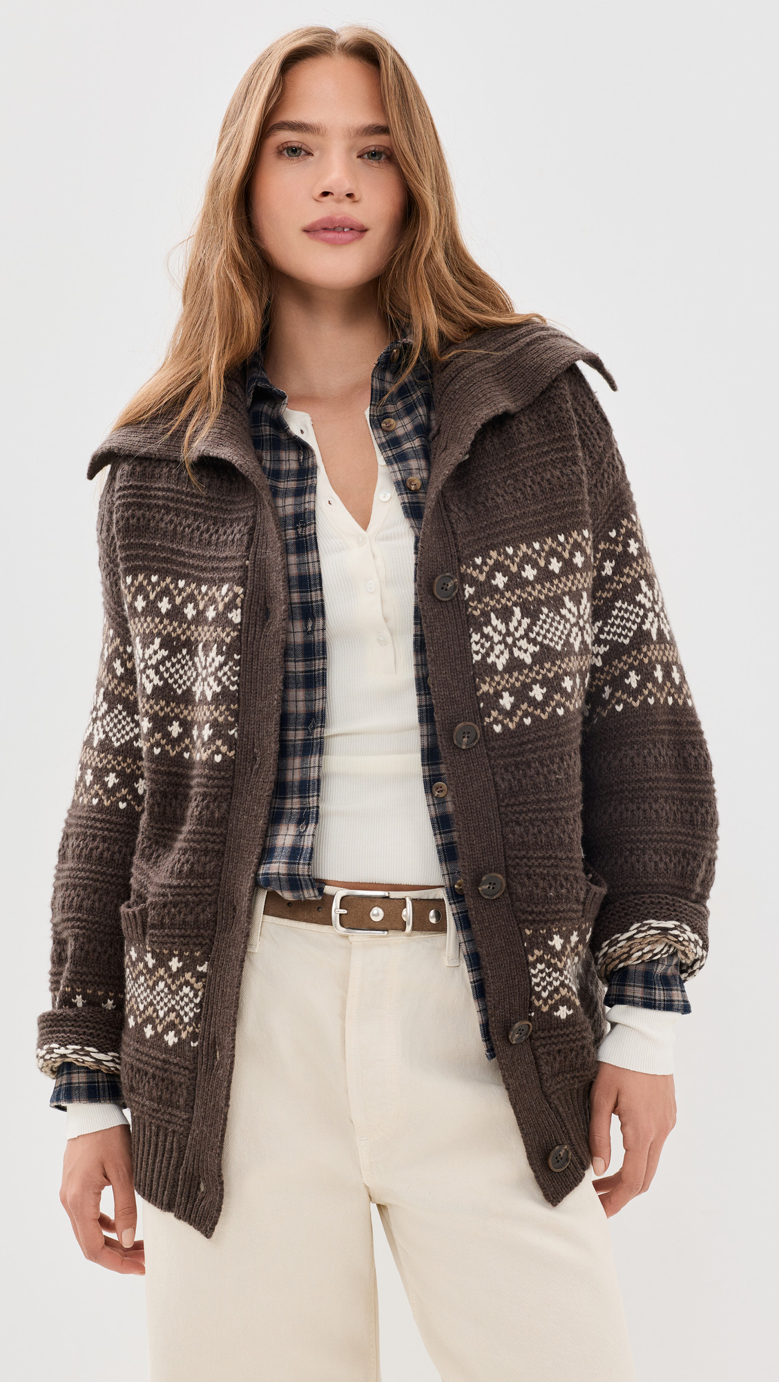 PAIGE Dakar Cardigan Dark Brown Multi M/L | Shopbop