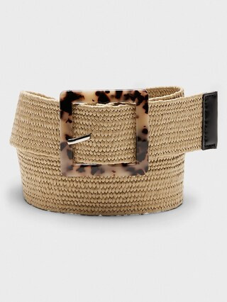 Stretch Raffia Tortoise Buckle Belt | Banana Republic Factory
