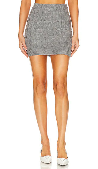Gio Cable Skirt in Charcoal | Revolve Clothing (Global)