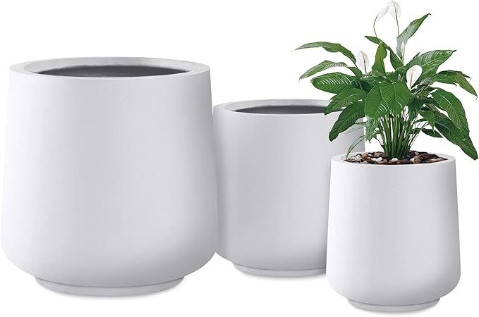 Kante 15.3"+11.6"+8.2" Dia Round Concrete Planter,Large Planter Pots Containers with Drainage Hol... | Amazon (US)