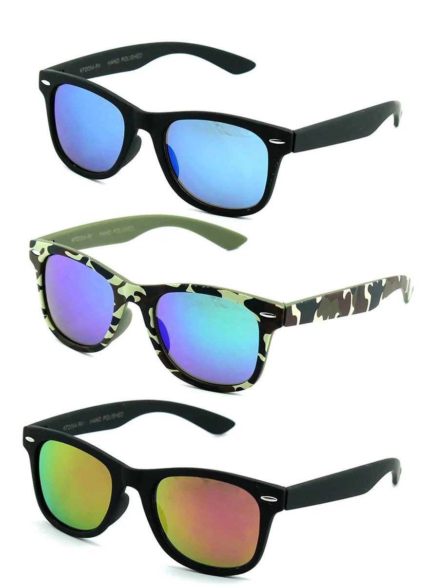 Newbee Fashion - Kids 80's Classic Vintage Retro Style Mirrored Lens Camo Design Fashion Sunglass... | Walmart (US)