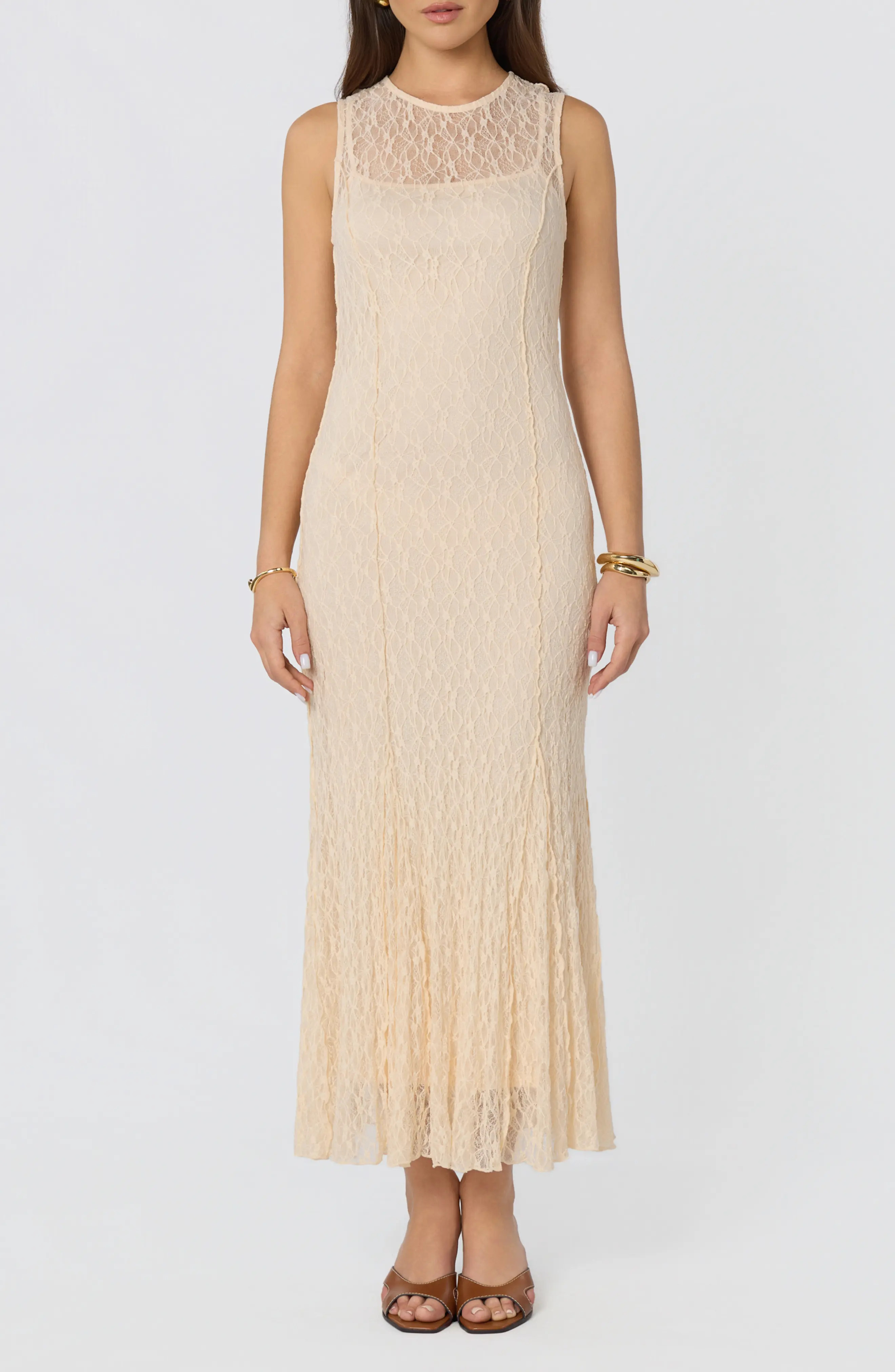 Annabella Lace Overlay Midi Dress (Women) | Nordstrom | Nordstrom