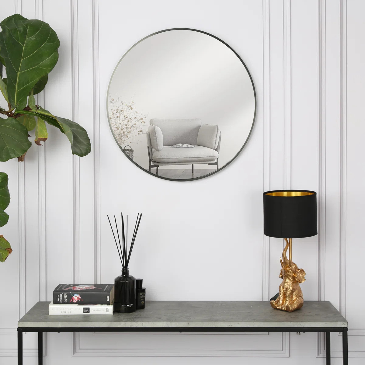 Sasheer - Round Framed Wall Mounted Mirror | Wayfair UK
