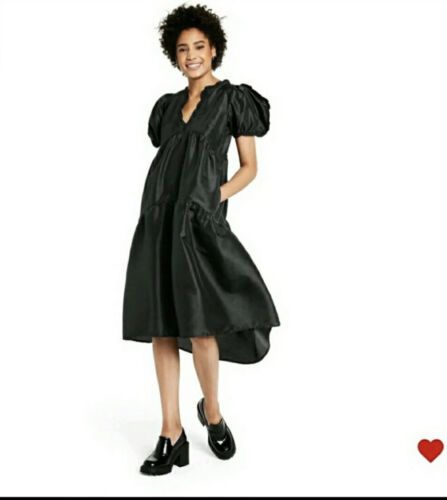 Kika Vargas x Target Women's Tiered Ruffle Edge Puff Sleeve Midi Dress - NWT S | eBay US