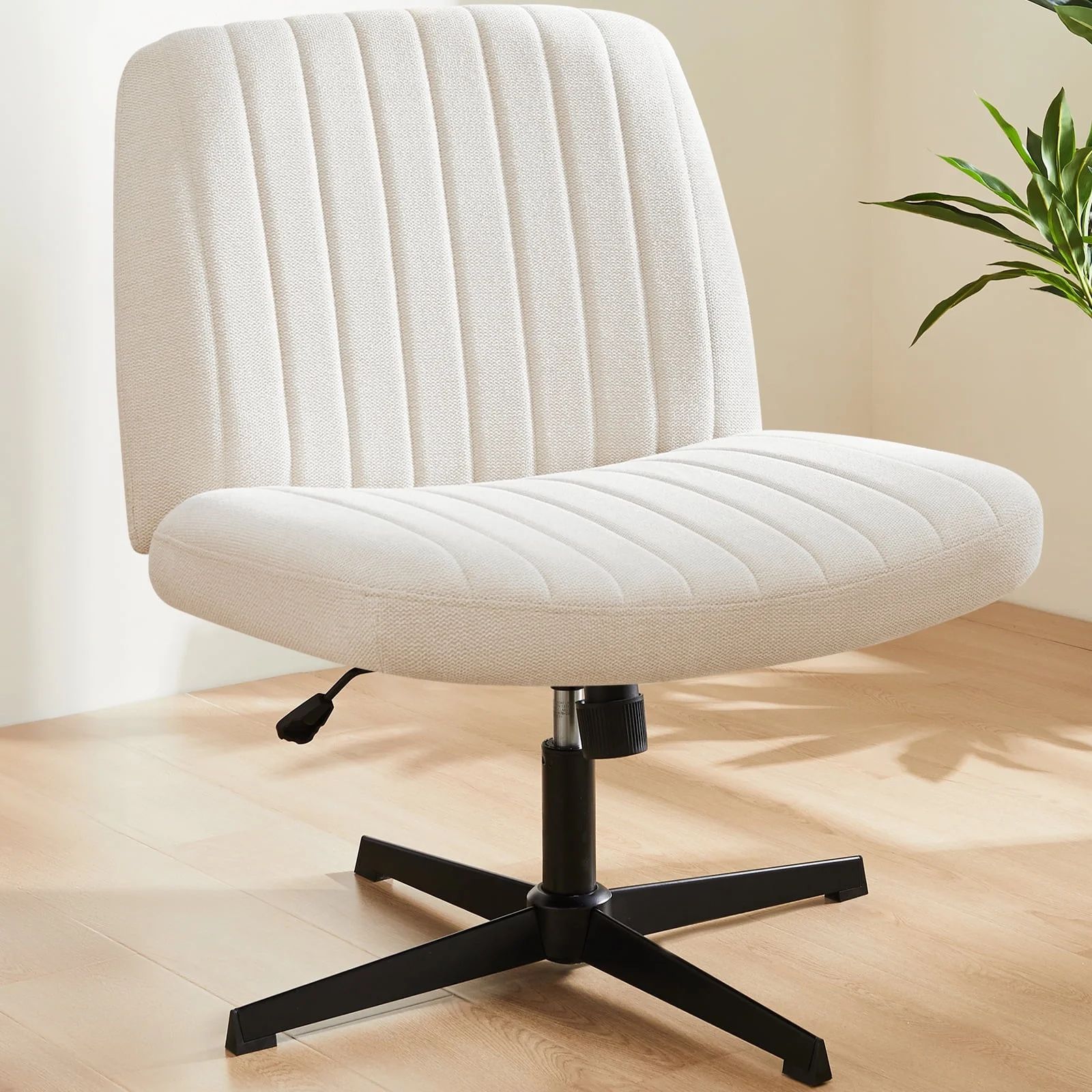 Office Chair Armless Criss Cross Legged Chair No Wheels, Comfy Home Office Desk Chairs, Adjustabl... | Walmart (US)