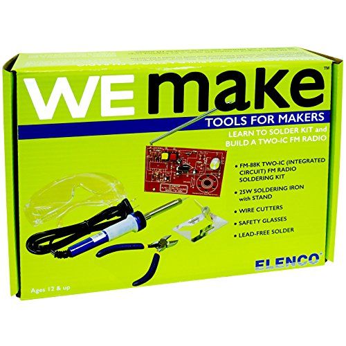 WEmake FM Radio DIY Soldering Kit with Tools | Soldering Iron | Side Cutters | Safety Glasses | Lead | Amazon (US)