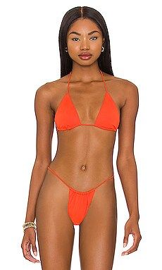 superdown Raquel String Bikini Top in Neon Orange from Revolve.com | Revolve Clothing (Global)