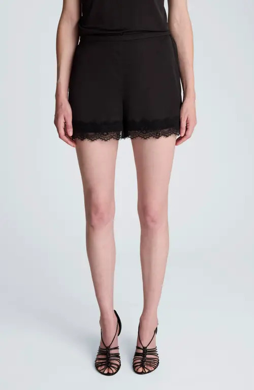 Kenneth Cole Tonal Lace Shorts in Black at Nordstrom, Size Small | Nordstrom