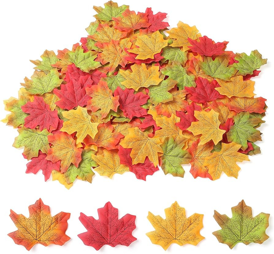 XIANNVXI 4 Colours Autumn Leaves Fake Autumn Leaves Artificial Fall Leaves Autumn Leaf for Autumn... | Amazon (UK)