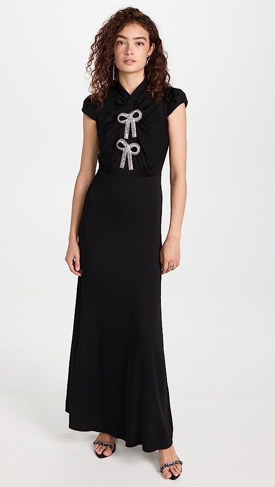 Black Stretch Crepe Maxi Dress | Shopbop
