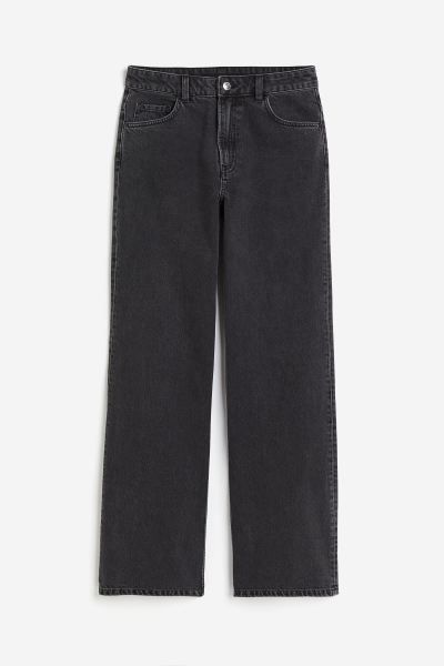 Wide High Jeans - Black - Ladies | H&M GB | H&M (UK, MY, IN, SG, PH, TW, HK)