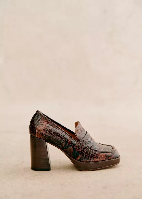 Shop Taylor Swift's Python Print Loafers from Sezane