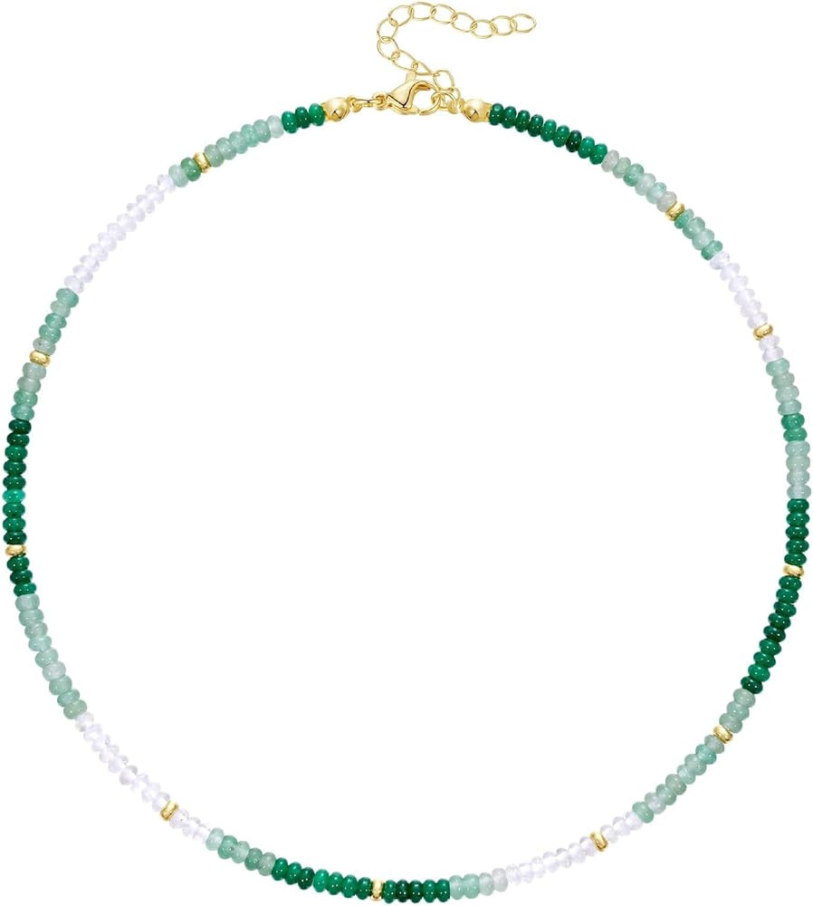 KELORIS PATH Beaded Necklace for Women, Colorful Gemstone Boho Bead Choker for Beach, Trendy Summ... | Amazon (US)