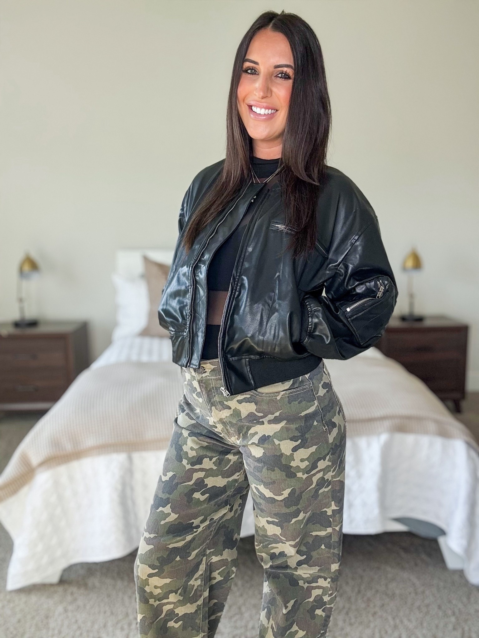 Use code: KYLAH30 for 30% off!

Women’s leather bomber jacket.
I’m 5’6 | 144 lbs 
Wearing a size small 

#LTKStyleTip #LTKSeasonal