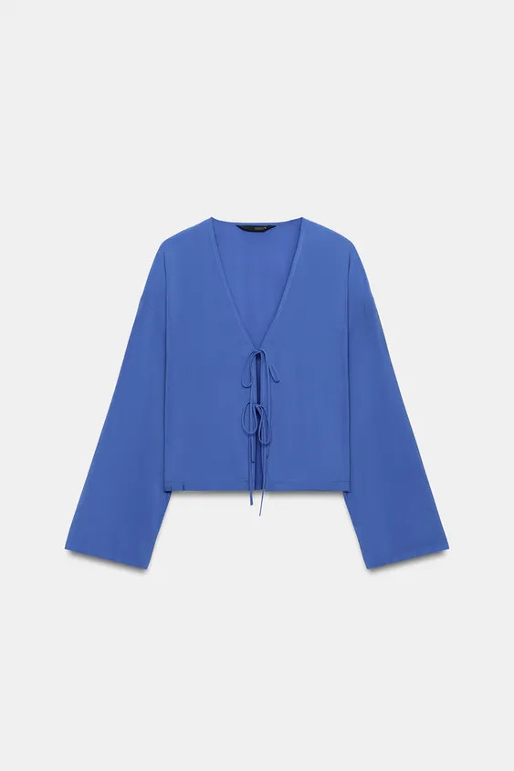 FLOWING SHIRT WITH TIES | Zara UK